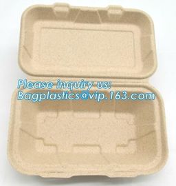 Compartment hinged container sugarcane bassage pulp food serving box 750ml bassage take out container bagplastics packa supplier