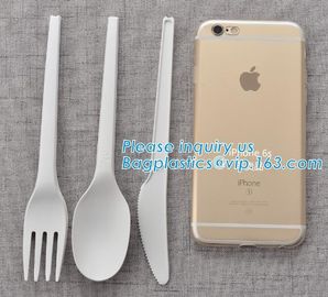 PLA cutlery |knife|fork|spoon,EN13432 certificate PLA Cutlery fork,Disposable and biodegradable PLA tableware,bagease pa supplier