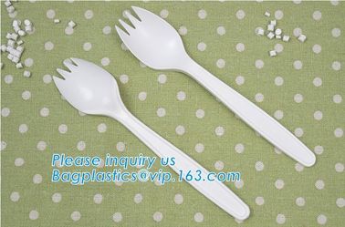 PLA cutlery |knife|fork|spoon,EN13432 certificate PLA Cutlery fork,Disposable and biodegradable PLA tableware,bagease pa supplier