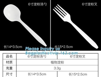 Disposable Biodegradable Corn Starch Fork Knife Spoon / Cutlery for Food,compostable disposable CPLA plastic knife with supplier