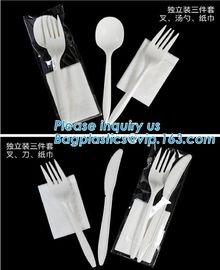 Disposable Biodegradable Corn Starch Fork Knife Spoon / Cutlery for Food,compostable disposable CPLA plastic knife with supplier