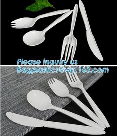 Disposable Biodegradable Corn Starch Fork Knife Spoon / Cutlery for Food,compostable disposable CPLA plastic knife with supplier