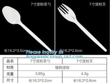 Disposable Biodegradable Corn Starch Fork Knife Spoon / Cutlery for Food,compostable disposable CPLA plastic knife with supplier