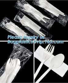 Disposable Biodegradable Corn Starch Fork Knife Spoon / Cutlery for Food,compostable disposable CPLA plastic knife with supplier