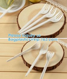 Disposable Biodegradable Corn Starch Fork Knife Spoon / Cutlery for Food,compostable disposable CPLA plastic knife with supplier