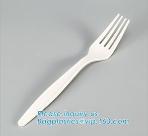 wholesale Biodegradable cPLA plastic white cutlery set,Eco-friendly Disposable Biodegradable Corn Starch Spork-Fork Spoo supplier