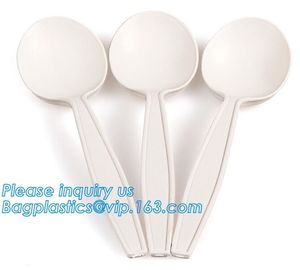 13 cm Length Corn Starch Bio Plastic Disposable Table Spoon,Eco-friendly Corn Starch Disposable Plastic Spoon,bagease pa supplier