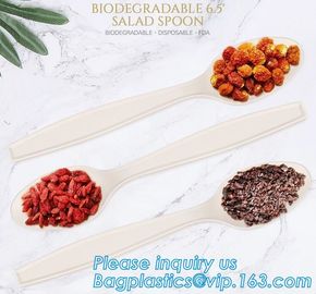 13 cm Length Corn Starch Bio Plastic Disposable Table Spoon,Eco-friendly Corn Starch Disposable Plastic Spoon,bagease pa supplier