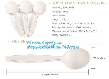 factory direct biodegradable corn starch 5 inch dessert spoon,food grade disposable biodegradable corn starch spoon pac supplier