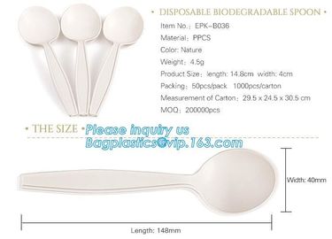 factory direct biodegradable corn starch 5 inch dessert spoon,food grade disposable biodegradable corn starch spoon pac supplier