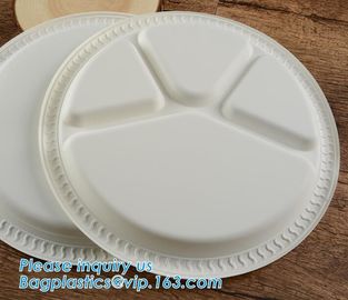 Eco-Friendly biodegradable compostable sugarcane bagasse 7inch food plate,disposable bagasse sugarcane plate 9inch pack supplier