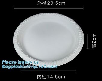 Eco-Friendly biodegradable compostable sugarcane bagasse 7inch food plate,disposable bagasse sugarcane plate 9inch pack supplier