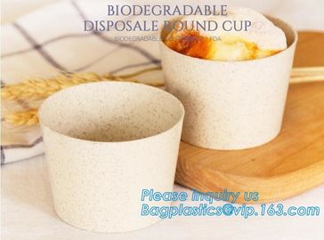 Wheat straw Compostable PLA eco-friendly biodegradable Biodegradable ECO Friendly PLA Plastic Cup with Lid bagease pac supplier