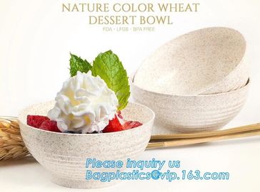 Wheat straw Compostable PLA eco-friendly biodegradable Disposable Large PLA PET Plastic Fruit 32oz Salad Bowl With Lid supplier