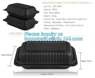 Wholesale 24oz Disposable Bagasse Biodegradable Corn Starch Takeaway Food Container With Lid, bagease, bagplastics pack supplier