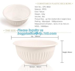 24oz disposable plastic soup bowl corn starch white bowls with lids,Disposable Round Soup Corn Starch Biodegradable Bowl supplier