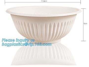 24oz disposable plastic soup bowl corn starch white bowls with lids,Disposable Round Soup Corn Starch Biodegradable Bowl supplier