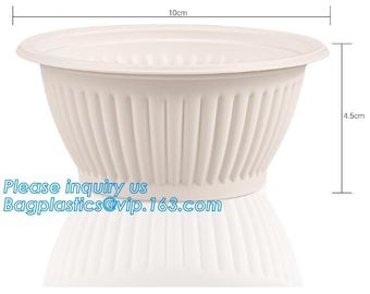 24oz disposable plastic soup bowl corn starch white bowls with lids,Disposable Round Soup Corn Starch Biodegradable Bowl supplier