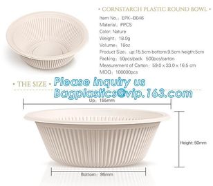 Corn Starch Eco-friendly Microwave Hot Sale Custom Biodegradable Bowl With Lid,Dinnerware corn starch biodegradable disp supplier