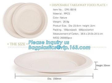 custom printed party plates disposable sugarcane bagasse plate Biodegradable Bamboo disposable paper plates bagease pack supplier