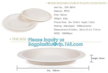 custom printed party plates disposable sugarcane bagasse plate Biodegradable Bamboo disposable paper plates bagease pack supplier