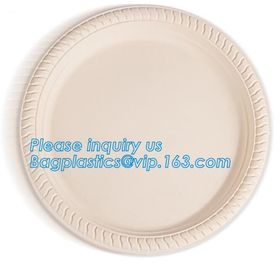 custom printed party plates disposable sugarcane bagasse plate Biodegradable Bamboo disposable paper plates bagease pack supplier