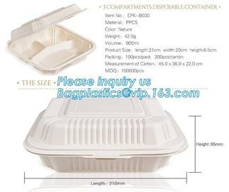 Disposable corn starch bento lunch box takeaway food container,take away box PLA PP mixed biodegradable corn starch food supplier