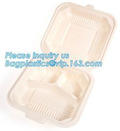 Disposable corn starch bento lunch box takeaway food container,take away box PLA PP mixed biodegradable corn starch food supplier