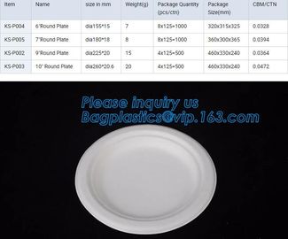 Compostable custom environmental biodegradable trays disposable sugarcane pulp paper plate,Wheat Straw Fiber, Bagasse Su supplier