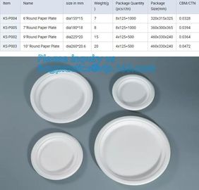 Compostable custom environmental biodegradable trays disposable sugarcane pulp paper plate,Wheat Straw Fiber, Bagasse Su supplier