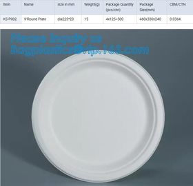 Compostable custom environmental biodegradable trays disposable sugarcane pulp paper plate,Wheat Straw Fiber, Bagasse Su supplier