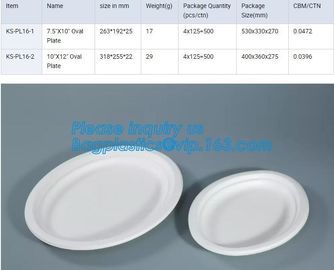 Compostable custom environmental biodegradable trays disposable sugarcane pulp paper plate,Wheat Straw Fiber, Bagasse Su supplier