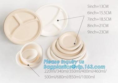 Ecofriendly Paper Pulp Sugarcane Bagasse 10&quot; Round Plates,dessert dinner deep thali paper compostable bioplastic bagasse supplier
