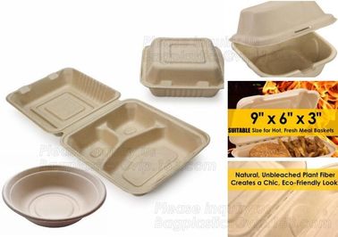 Amazon top seller 2018 1500ml square 3 compartments biodegradable corn starch disposable lunch container bagease bagplas supplier