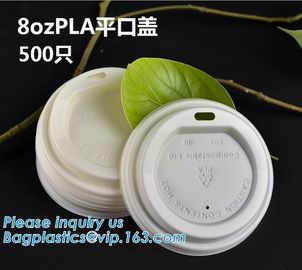 Color Plastic Lid For Pla Coffee Yogurt Paper Cup,Disposable 90mm SGS test report CPLA lid for coffee cups bagease pack supplier