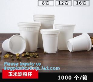 reusable plastic coffee cups made by 100% compostable materials,12oz PLA-lined hot coffee plastic cups PLA cups bagease supplier