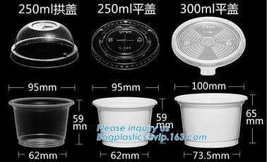 PLA Eco-Friendly Dry Fruit Salad Container Bowl/Tray,90mm yellow disposable CPLA hot drink cup lid for paper cup bagease supplier