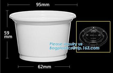 PLA Eco-Friendly Dry Fruit Salad Container Bowl/Tray,90mm yellow disposable CPLA hot drink cup lid for paper cup bagease supplier