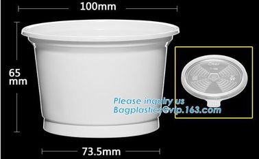 PLA Eco-Friendly Dry Fruit Salad Container Bowl/Tray,90mm yellow disposable CPLA hot drink cup lid for paper cup bagease supplier