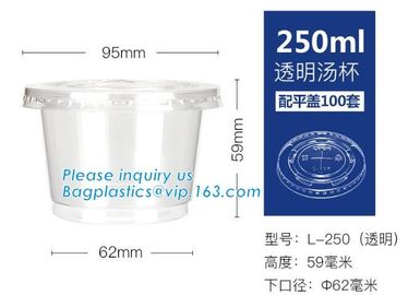 100% biodegradable eco friendly soup paper cup with PLA lid,Disposable soup paper Pla coated cups packaging, bagplastics supplier