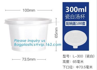 100% biodegradable eco friendly soup paper cup with PLA lid,Disposable soup paper Pla coated cups packaging, bagplastics supplier