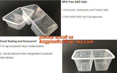 Disposable Plastic 4 Compartment Food Thermal Lunch Container Box,Plastic Takeaway Food Box with conjoined cover bagease supplier