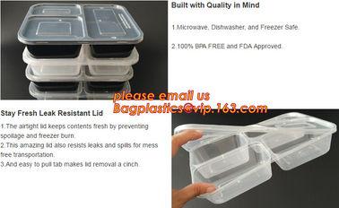 Disposable Plastic 4 Compartment Food Thermal Lunch Container Box,Plastic Takeaway Food Box with conjoined cover bagease supplier