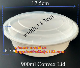 white disposable plastic salad bowl,PLA 16oz 500ml plastic - disposable salad bowl with lid,PP disposable clear plastic supplier