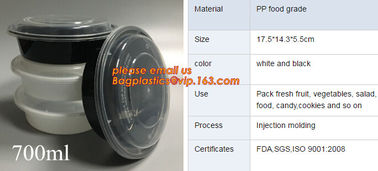 white disposable plastic salad bowl,PLA 16oz 500ml plastic - disposable salad bowl with lid,PP disposable clear plastic supplier