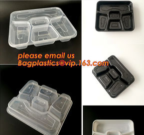 Disposable biodegradable plastic fiffin lunch box,compartment lunch box with lid,clamshell food packaging macaron pp bli supplier