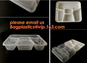 Disposable biodegradable plastic fiffin lunch box,compartment lunch box with lid,clamshell food packaging macaron pp bli supplier