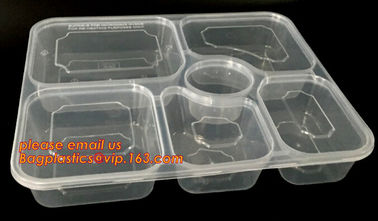 Disposable biodegradable plastic fiffin lunch box,compartment lunch box with lid,clamshell food packaging macaron pp bli supplier