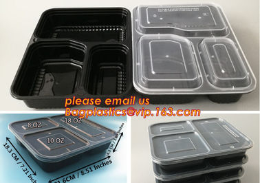 Food grade plastic disposable plastic take away bento box with 4 compartment,Containers Plastic Leakproof Food Container supplier