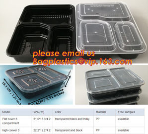 Food grade plastic disposable plastic take away bento box with 4 compartment,Containers Plastic Leakproof Food Container supplier